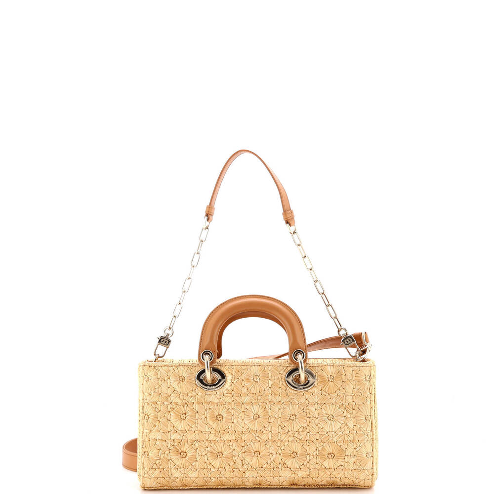 Christian Dior Medium Lady D-Joy Bag Woven Raffia with Leather - Picture 3 of 5